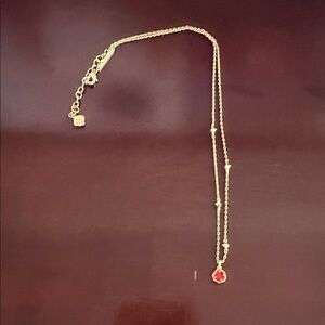 Kendra Scott Gold Necklace with Red Pendant
